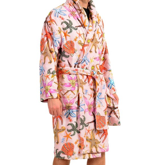 Versace Men's Multi-Color 100% Cotton Belted Bathrobe US XL IT 54 - Picture 2 of 5